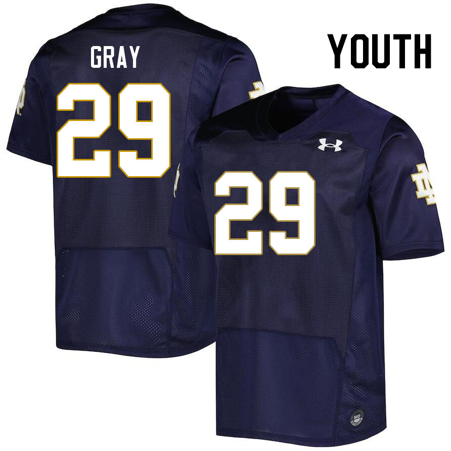 Youth #29 Christian Gray Notre Dame Fighting Irish College Football Jerseys Stitched-Navy